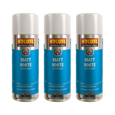 3X Hycote Matt White Spray Paint 400ml Spray Paint